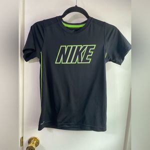 Nike M Dri Fir Black Tee with neon green accents